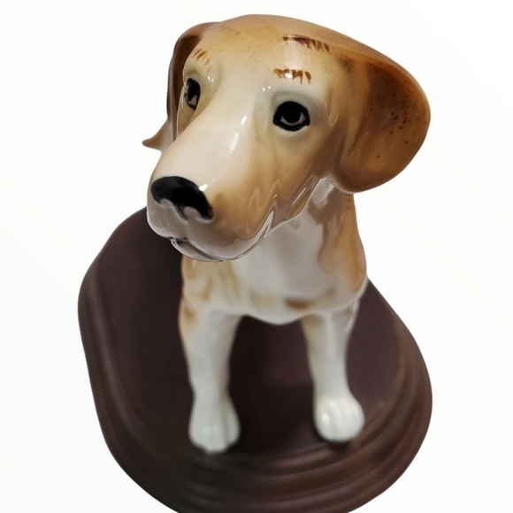 Vintage Ardalt Japan Lenwile fine China Large Great Dane figure with wood stand - Picture 7 of 9